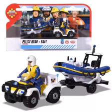 Jada Toys: Sam, a tűzoltó rendőr quad és motorcsónak szett (203092007) (203092007) autópálya és játékautó