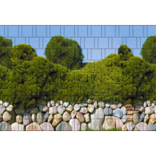 Jago Táblás kerítésbe fűzhető bokros fal kép 250x180 cm 19 cm-es szalagból műanyag belátásgátló szélfogó építőanyag