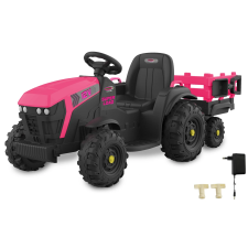 Jamara Ride-on Elektromos traktor + pótkocsi - Rózsaszín elektromos járgány