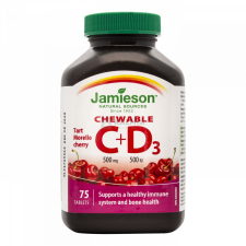 Jamieson C-vitamin 500 mg +D3-vitamin 500Iu szopogató tabletta 75 db vitamin és táplálékkiegészítő