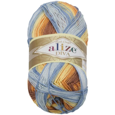 Jan Rejda DIVA batik 100 g - 7647 sárga, narancssárga, barna, kék rövidáru