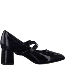 Jana Soft Line női pántos félcipő 24466-41-018 fekete lakk 07088 női cipő