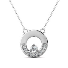 Janka - Moissanite gyémánt ezüst nyakék nyaklánc