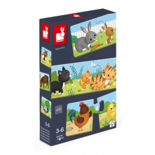 Janod Puzzle Trionimo állatcsaládok puzzle, kirakós