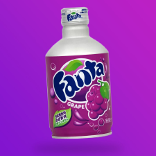  Japán Fanta Grape szőlő ízű üdítőital fém palackban 300ml DRS üdítő, ásványviz, gyümölcslé