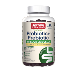 Jarrow Formulas Jarro Formulas probiotikum + prebiotikum, probiotikumok és prebiotikumok, fekete ribizli, 50 gumicukor vitamin és táplálékkiegészítő