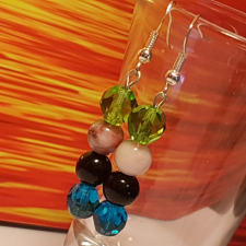  Jáspis és porcelán fülbevaló fülbevaló