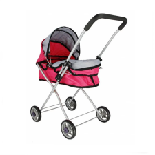 Játék babakocsi rózsaszín fémvázas 61 cm 297497 játék babakocsi