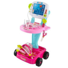  Játék orvosi kocsi ekg és egyéb kiegészítőkkel - rózsaszín orvosos játék