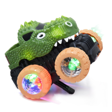 Játékos Dínós terepjáró gyémánt csillogással, zöld autópálya és játékautó
