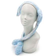 Játékos Nyuszifüles fejpánt mozgatható fülekkel, fiús színben babasapka, sál