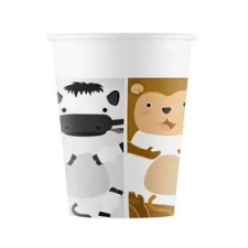 Javoli Állatos Zoo papír pohár 8 db-os 200 ml FSC party kellék