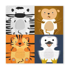 Javoli Állatos Zoo szalvéta 20 db-os 33x33 cm FSC papírárú, csomagoló és tárolóeszköz