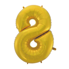 Javoli Arany 8-as Gold Mat szám fólia lufi 92 cm party kellék