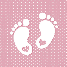 Javoli Babaváró Little Feet Pink szalvéta 20 db-os 33x33 cm party kellék