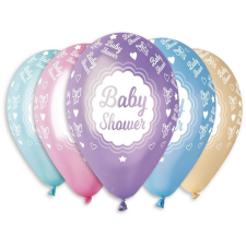 Javoli Baby Shower Metallic léggömb, lufi 5 db-os 12 inch (30 cm) party kellék