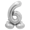 Javoli Ezüst 6-os Silver szám fólia lufi talppal 72 cm