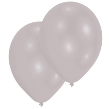 Javoli Ezüst Metallic Silver léggömb, lufi 10 db-os 11 inch (27,5cm) party kellék