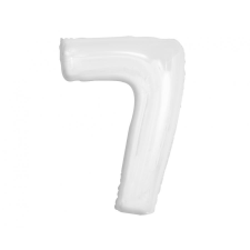 Javoli Fehér B&amp;C White 7-es szám fólia lufi 92 cm party kellék