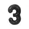 Javoli Fekete 3-as B&amp;C Matt Black szám fólia lufi 85 cm