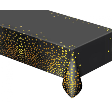 Javoli Fekete Black Gold Dots fólia asztalterítő 137x183 cm lakástextília