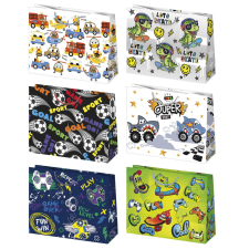 Javoli Fiús Playtime papír ajándéktasak, ajándékzacskó 30x23x10 cm party kellék