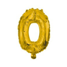 Javoli Gold, Arany 0-ás szám fólia lufi 10 cm party kellék