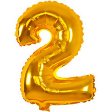 Javoli Gold, Arany mini 2-es szám fólia lufi 32 cm party kellék