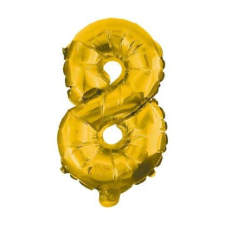 Javoli Gold, Arany mini 8-as szám fólia lufi 33 cm party kellék