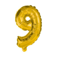 Javoli Gold, Arany mini 9-es szám fólia lufi 35 cm party kellék
