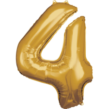Javoli Gold, Arany óriás szám fólia lufi 4-es, 86*66 cm party kellék