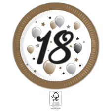 Javoli Happy Birthday 18 Milestone papírtányér 8 db-os 23 cm FSC party kellék