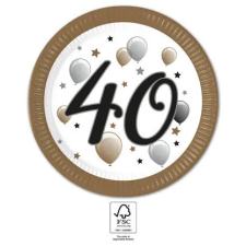Javoli Happy Birthday 40 Milestone papírtányér 8 db-os 23 cm FSC party kellék