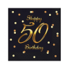 Javoli Happy Birthday 50 B&amp;C Gold szalvéta 20 db-os 33x33 cm