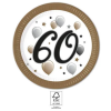 Javoli Happy Birthday 60 Milestone papírtányér 8 db-os 23 cm FSC