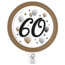 Javoli Happy Birthday 60 Milestone papírtányér 8 db-os 23 cm FSC party kellék