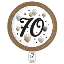 Javoli Happy Birthday 70 Milestone papírtányér 8 db-os 23 cm FSC party kellék