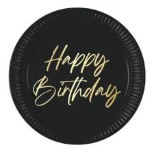 Javoli Happy Birthday Elegant papírtányér 8 db-os 23 cm FSC party kellék