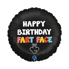 Javoli Happy Birthday Fart Face fólia lufi 46 cm party kellék