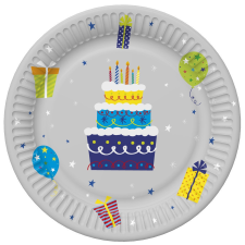 Javoli Happy Birthday Gifts and Garlands papírtányér 8 db-os 22,7 cm party kellék