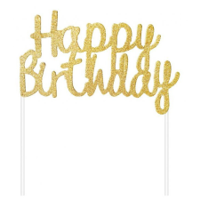 Javoli Happy Birthday Gold torta dekoráció party kellék