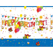 Javoli Happy Birthday Kokliko műanyag asztalterítő 120x180 cm party kellék