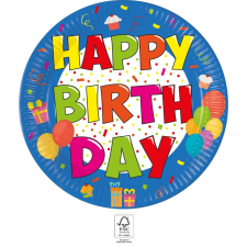 Javoli Happy Birthday Kokliko papírtányér 8 db-os 20 cm FSC party kellék
