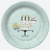 Javoli Happy Birthday Mint papírtányér 8 db-os 18 cm