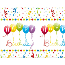 Javoli Happy Birthday Streamers műanyag asztalterítő 120x180 cm party kellék