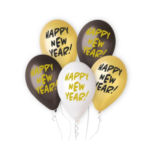 Javoli Happy New Year léggömb, lufi 5 db-os 13 inch (33 cm) party kellék