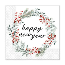 Javoli Happy New Year Wreath szalvéta 20 db-os 33x33 cm FSC papírárú, csomagoló és tárolóeszköz