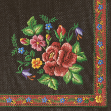 Javoli Hímzés Roses Mountain Black szalvéta 20 db-os 33x33 cm party kellék