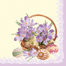 Javoli Húsvét Crocuses in a Basket szalvéta 20 db-os 33x33 cm papírárú, csomagoló és tárolóeszköz