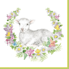 Javoli Húsvét Wreath with Lamb szalvéta 20 db-os 33x33 cm party kellék